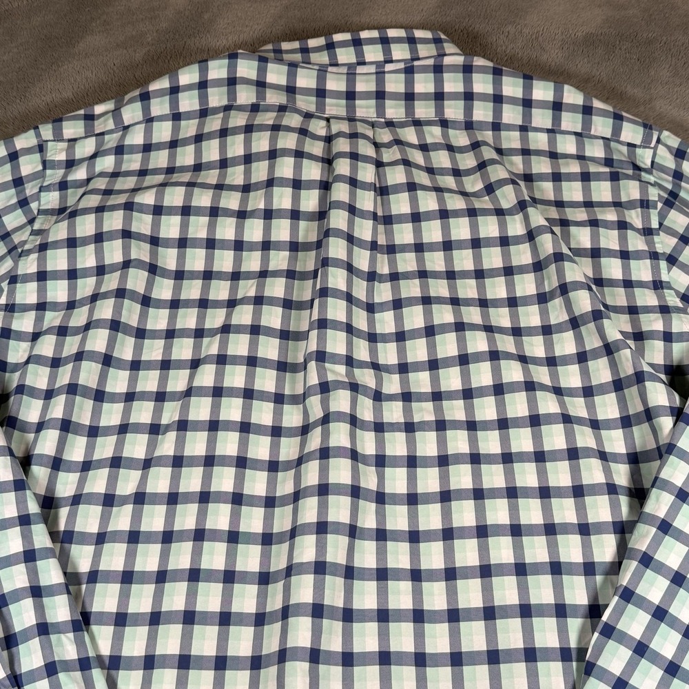 Vineyard Vines Slim Fit Tucker Shirt Mens Size 2XL Blue Check Nylon Long Sleeve - Picture 14 of 16